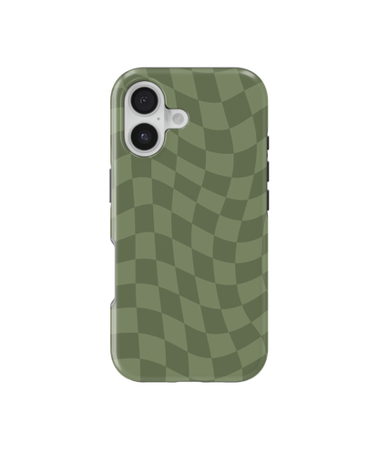 Moss Wavy Checkers MagSafe Phone Case