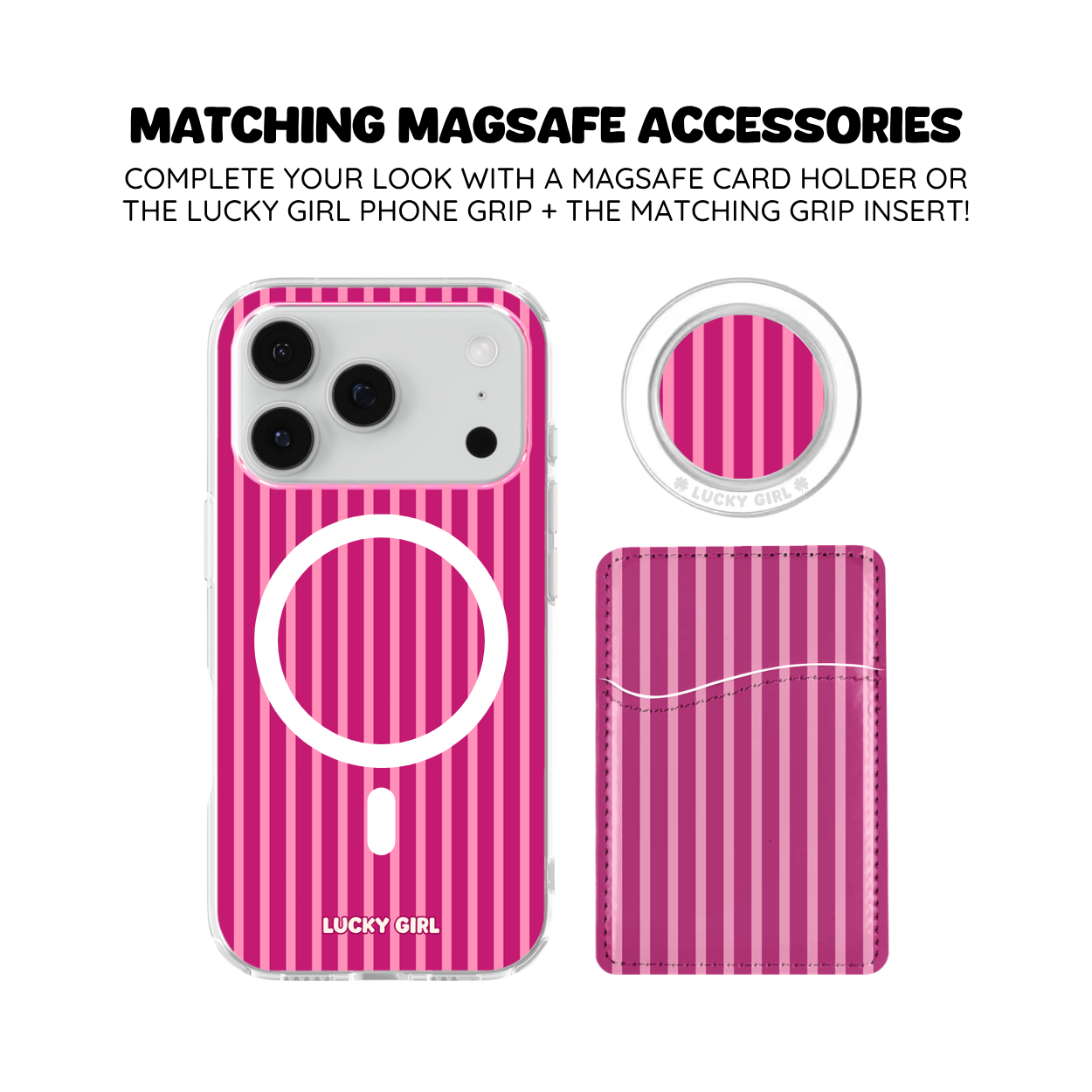 Berry Stripes Clear Case Insert