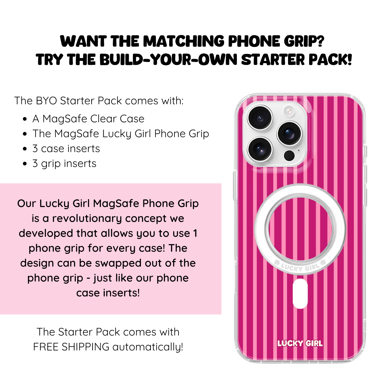 Berry Stripes Clear Case Insert