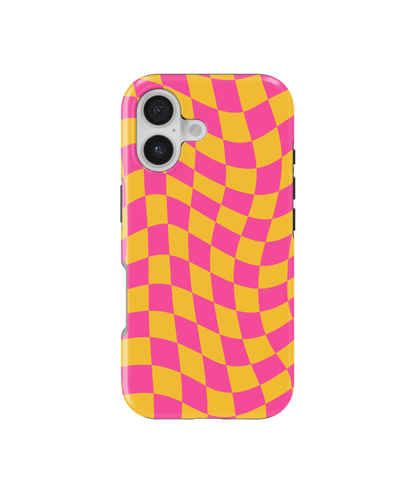 Pink Lemonade Wavy Checkers MagSafe Phone Case