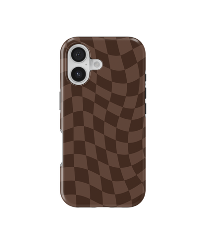 Espresso Wavy Checkers MagSafe Phone Case
