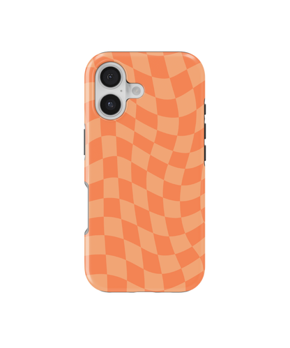 Tangerine Wavy Checkers MagSafe Phone Case