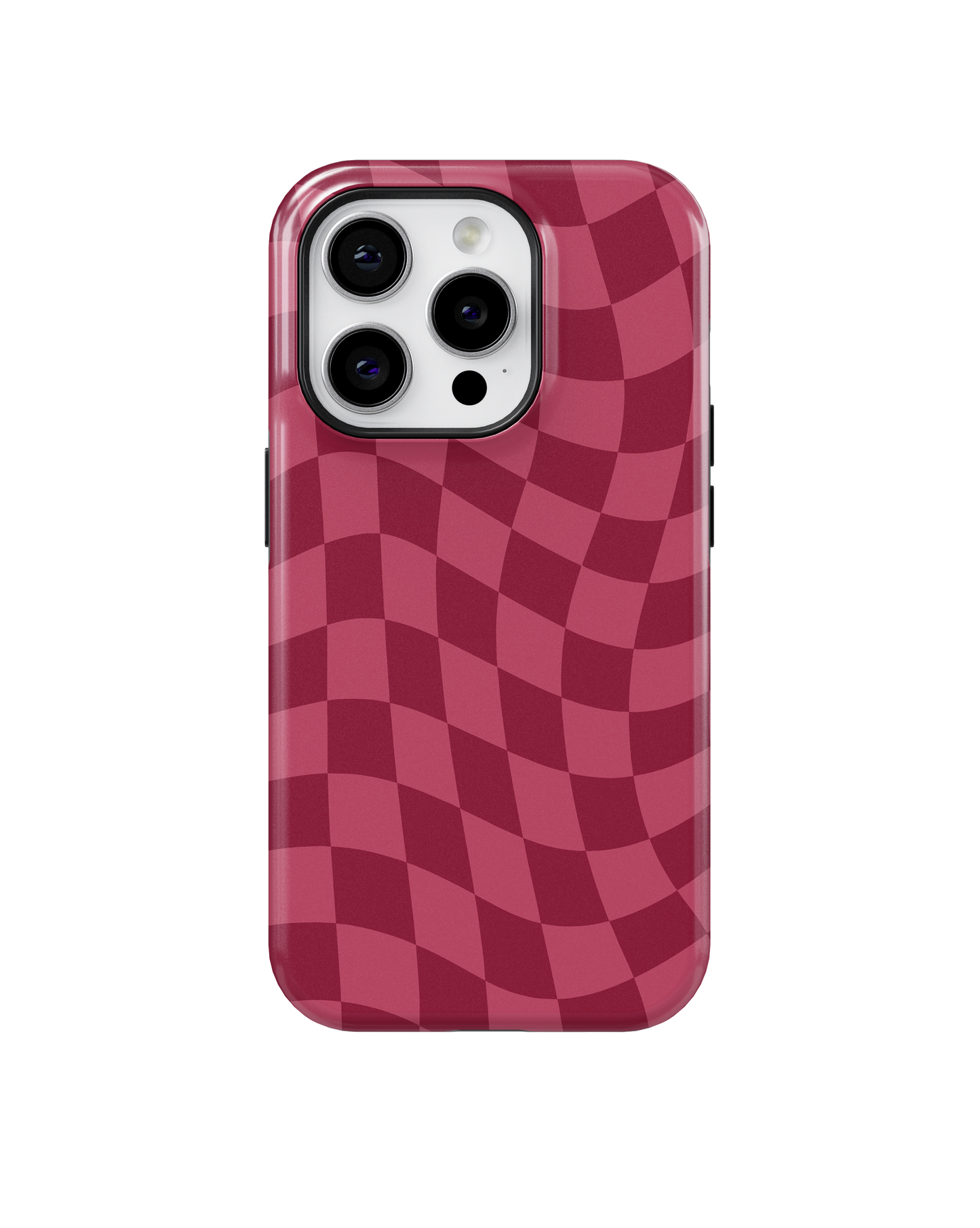Black Cherry Wavy Checkers MagSafe Phone Case