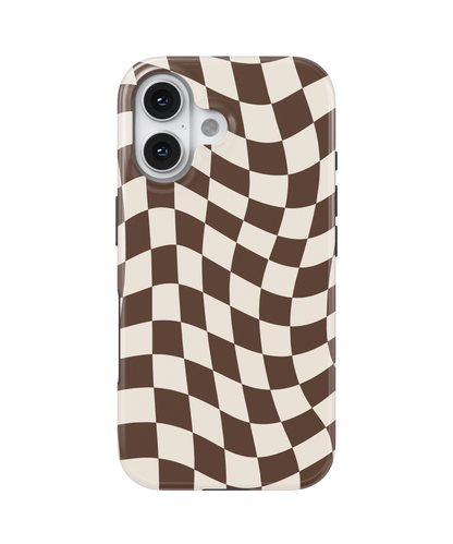 Espresso Wavy Checkers II MagSafe Phone Case