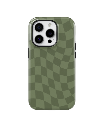 Moss Wavy Checkers MagSafe Phone Case