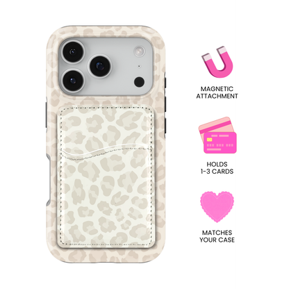 Vanilla Milkshake Leopard MagSafe Card Holder