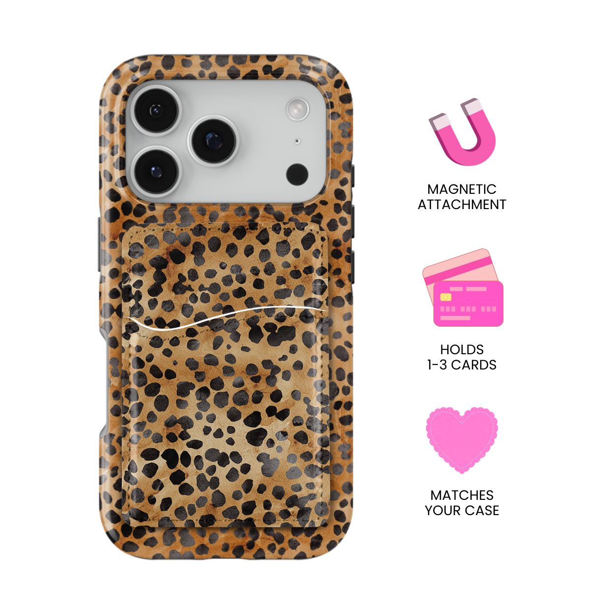 Amber Cheetah MagSafe Card Holder