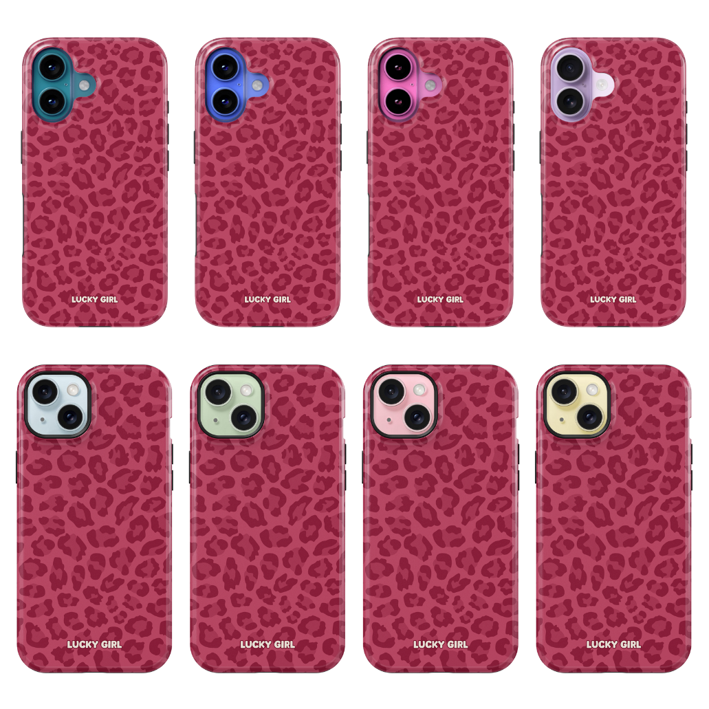 Black Cherry Leopard Phone Case