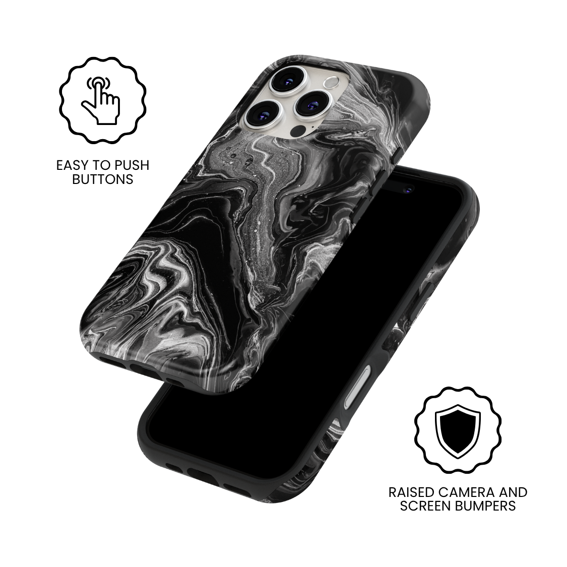 Obsidian Marble Obsession MagSafe Phone Case