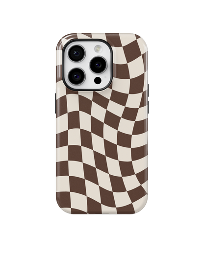 Espresso Wavy Checkers II MagSafe Phone Case