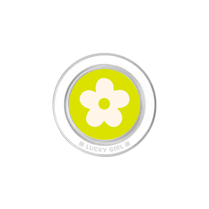 Electric Lime Flower II Phone Grip Insert