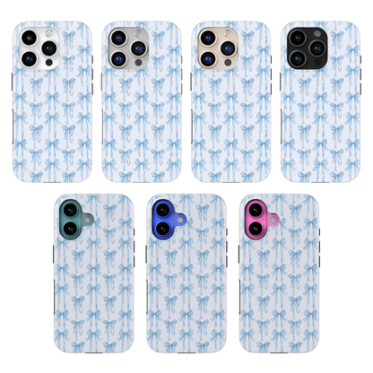 Blue Blushing Bows MagSafe Phone Case