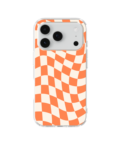 Tangerine Wavy Checkers II Clear Case Insert