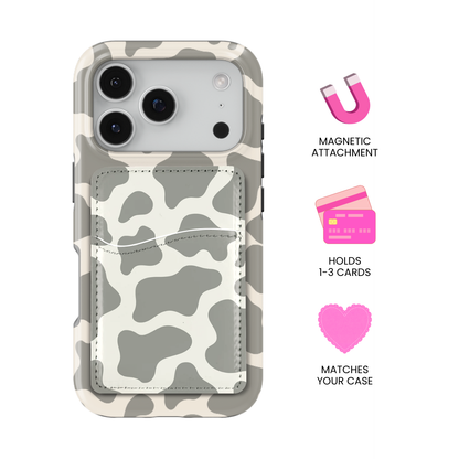 River Rock Cow Print MagSafe Card Holder