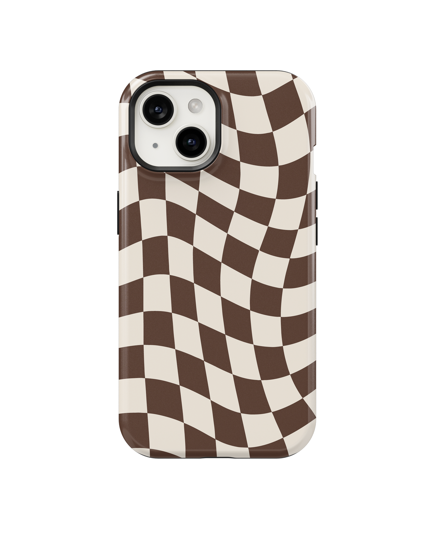 Espresso Wavy Checkers II MagSafe Phone Case
