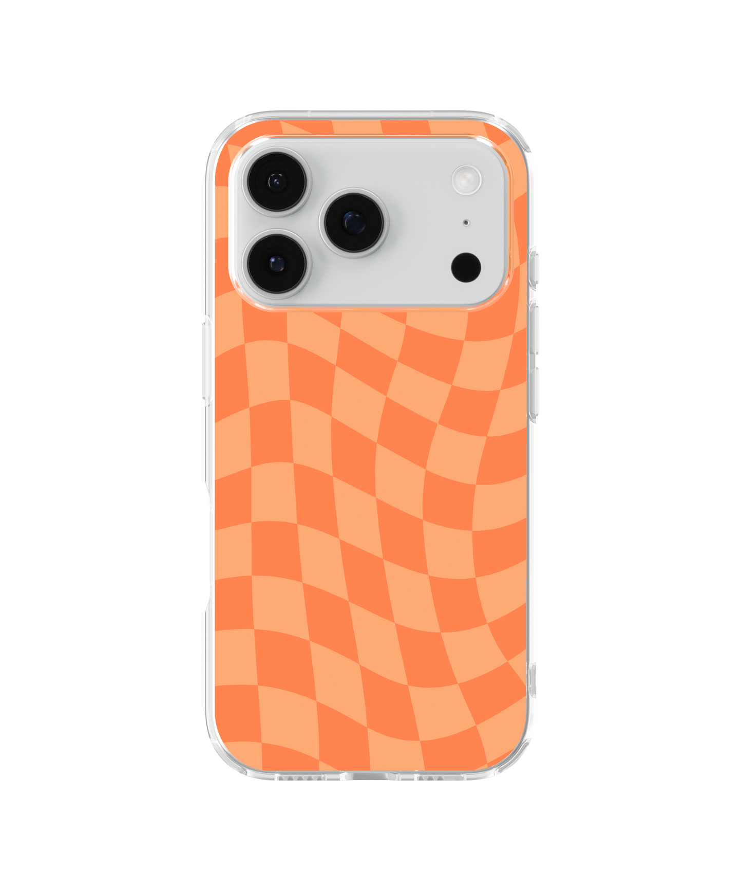Tangerine Wavy Checkers Clear Case Insert