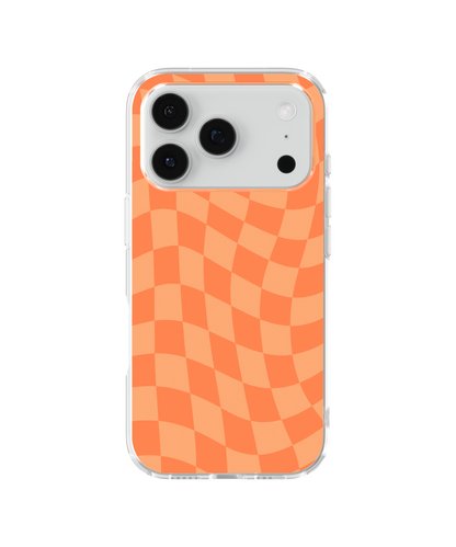 Tangerine Wavy Checkers Clear Case Insert