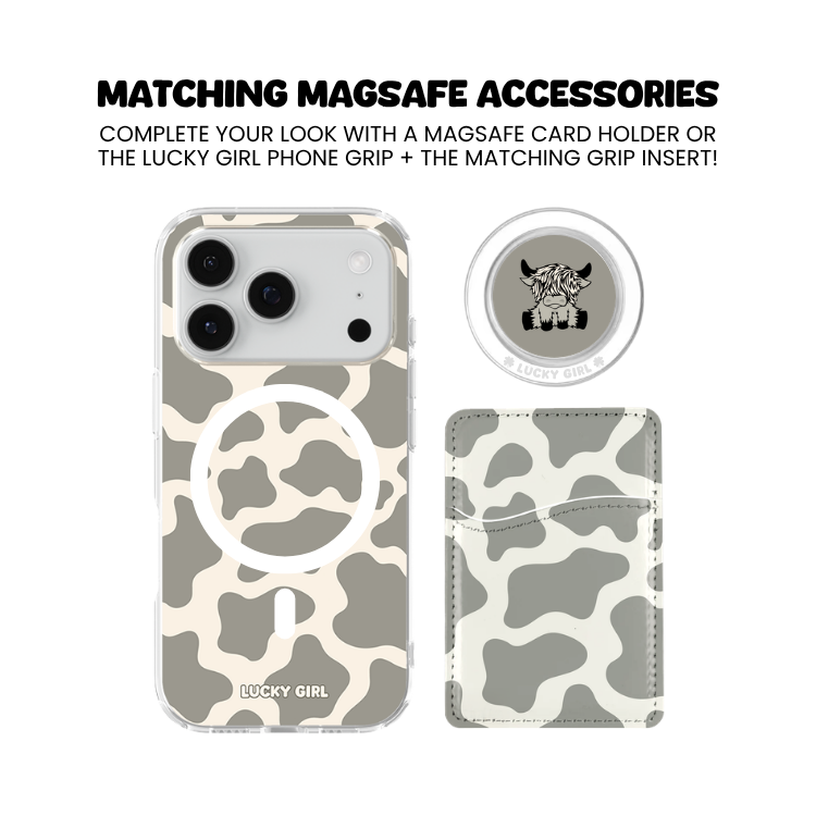 River Rock Cow Print Clear Case Insert