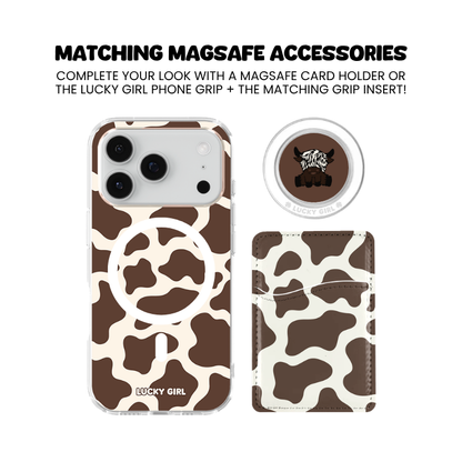 Espresso Cow Print Clear Case Insert