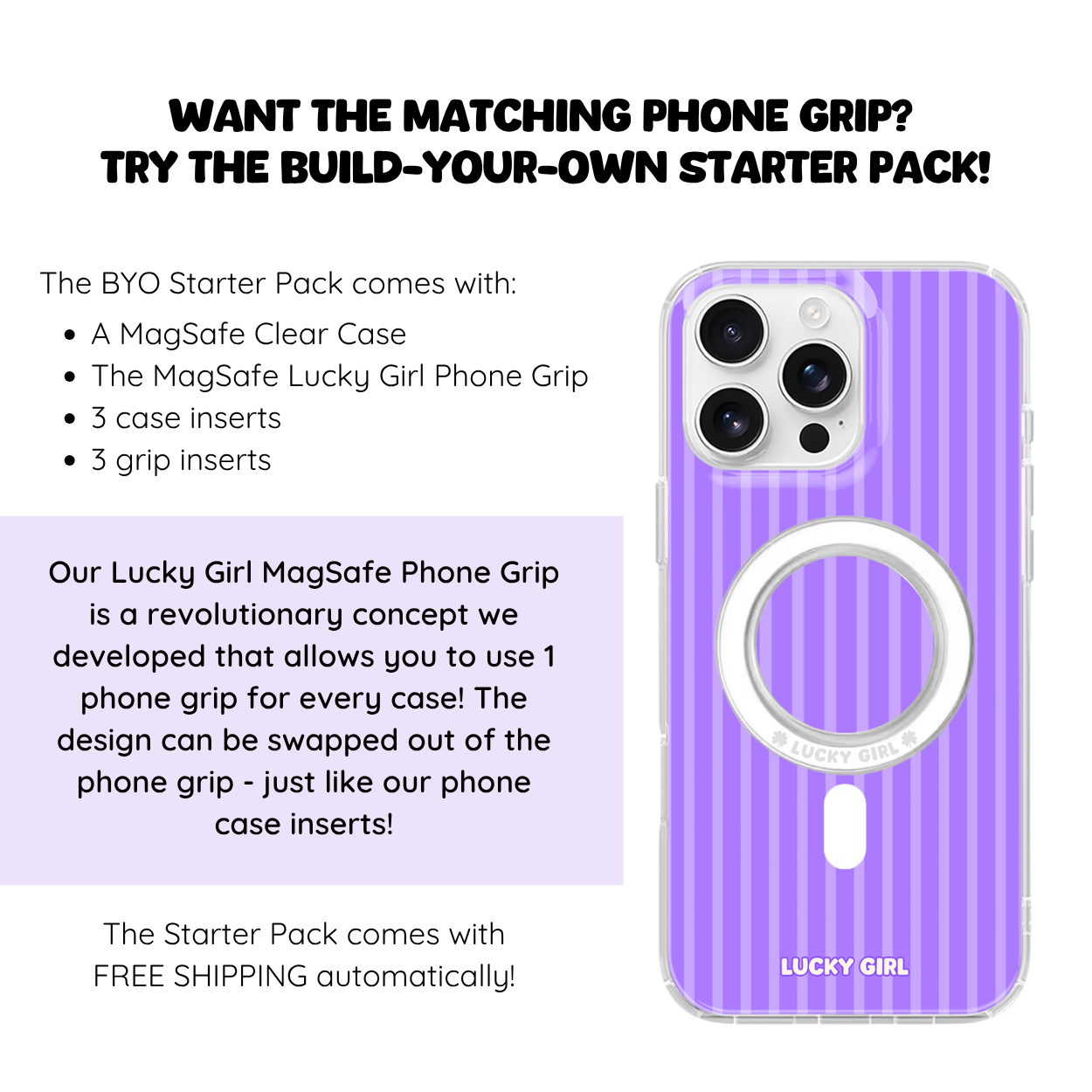 Ube Stripes Clear Case Insert