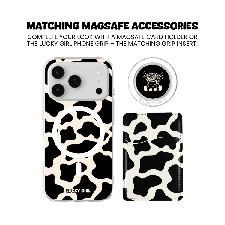 Onyx Cow Print Clear Case Insert
