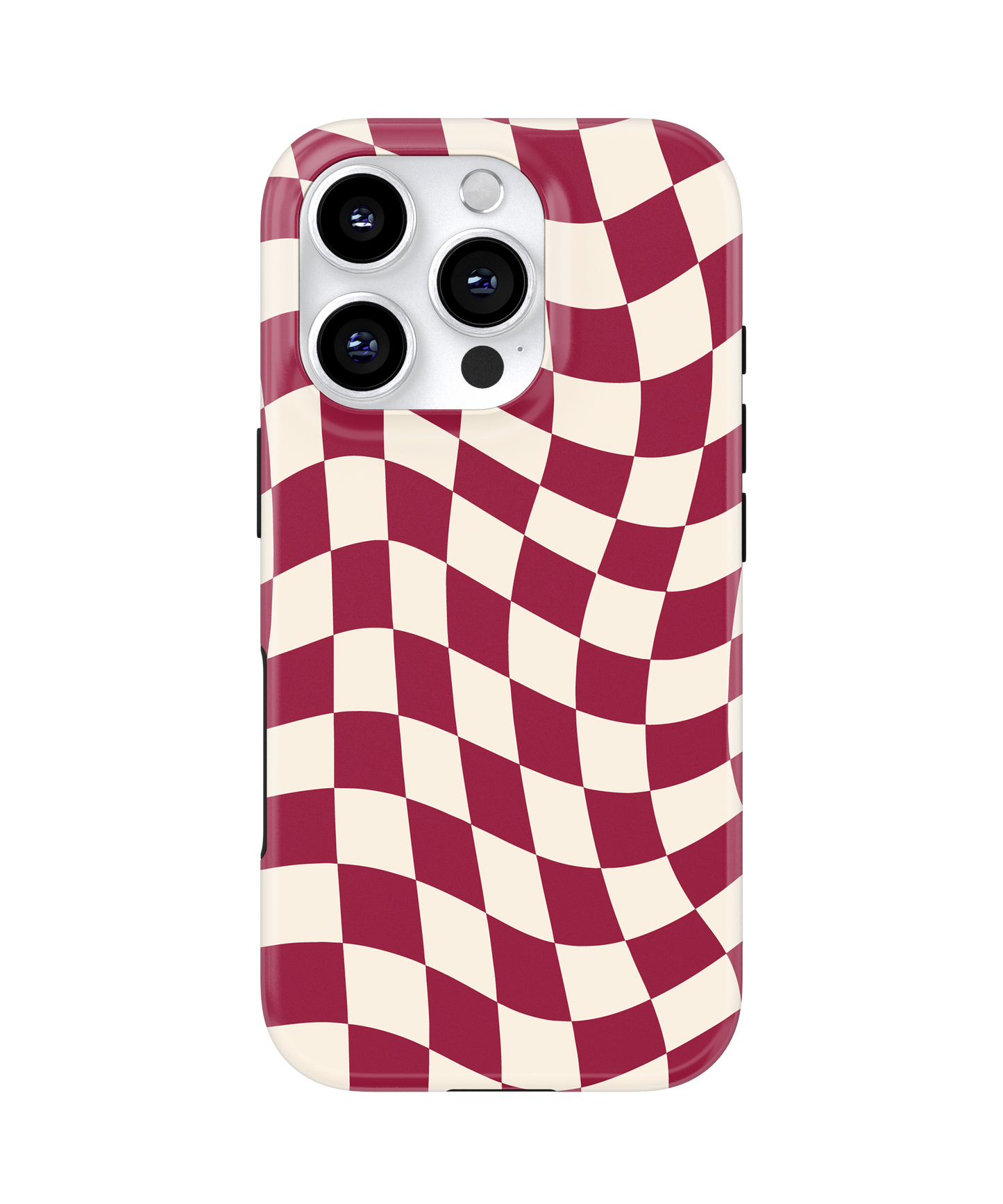 Black Cherry Wavy Checkers II MagSafe Phone Case