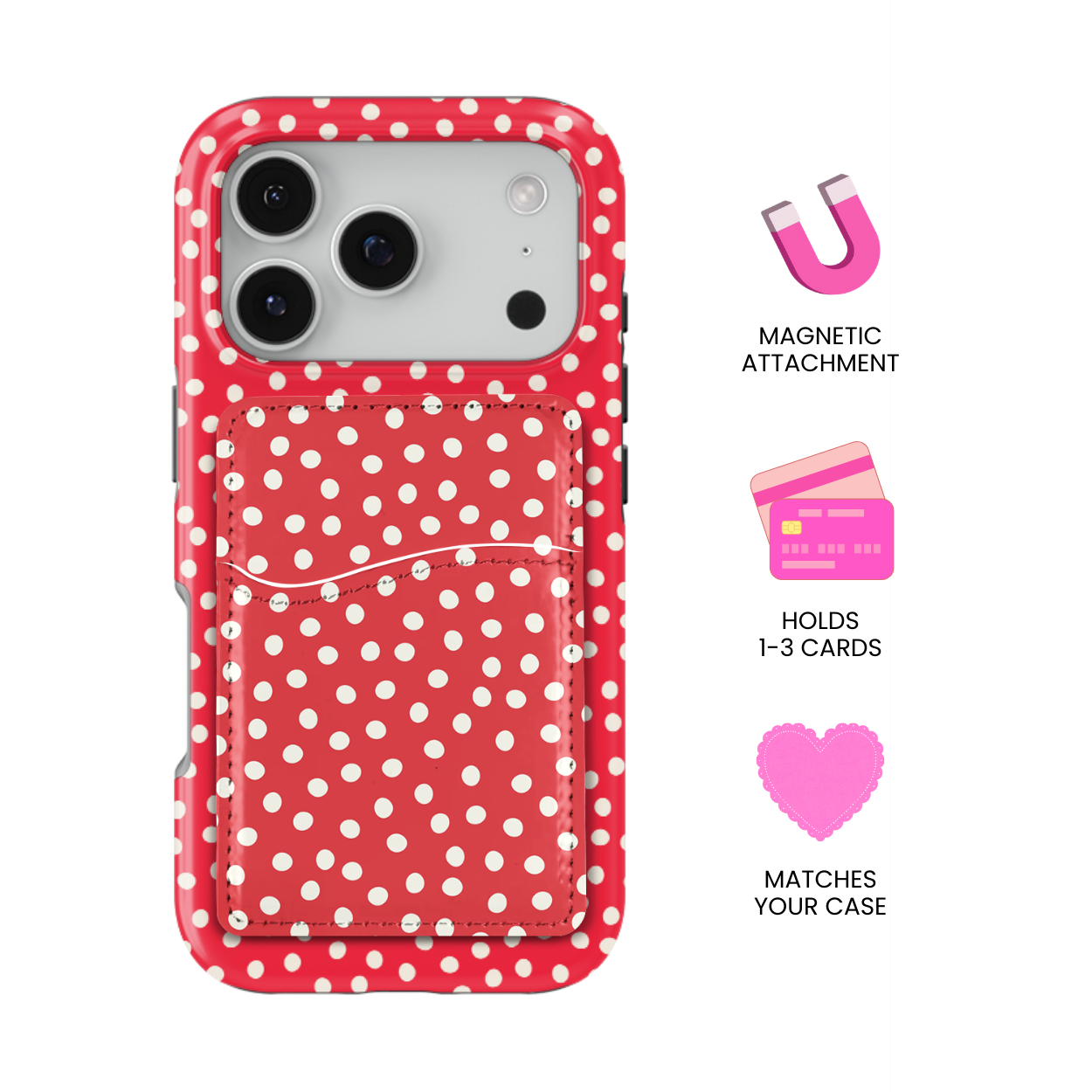 Vermillion Dots MagSafe Card Holder