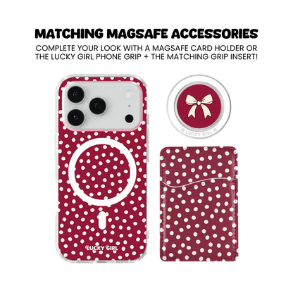 Black Cherry Dots Clear Case Insert