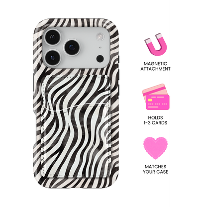 Classic Zebra MagSafe Card Holder