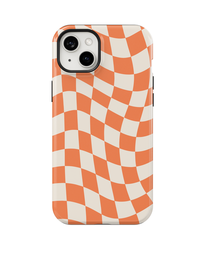 Tangerine Wavy Checkers II MagSafe Phone Case