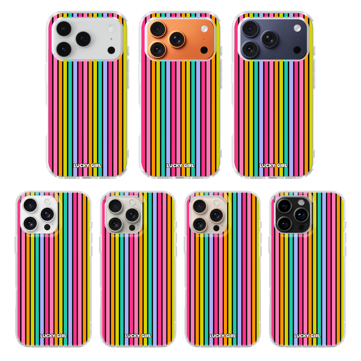 Rainbow Stripes Clear Case Insert