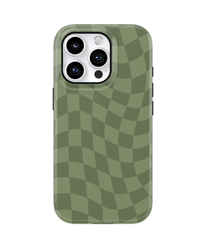 Moss Wavy Checkers MagSafe Phone Case