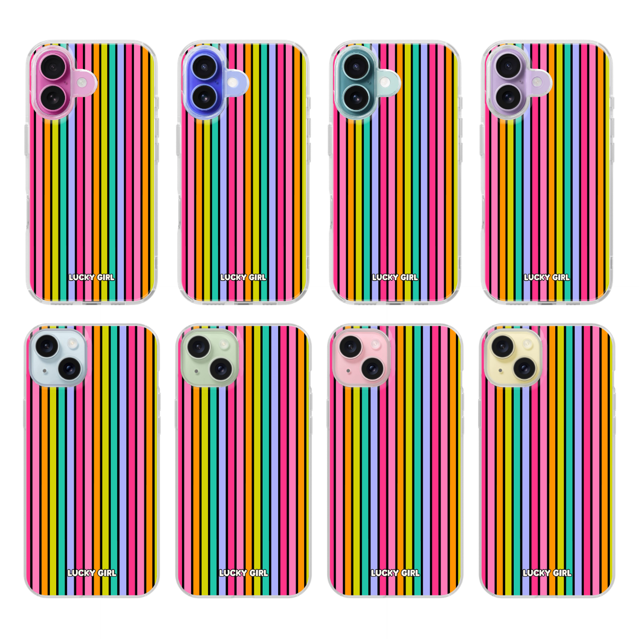 Rainbow Stripes Clear Case Insert