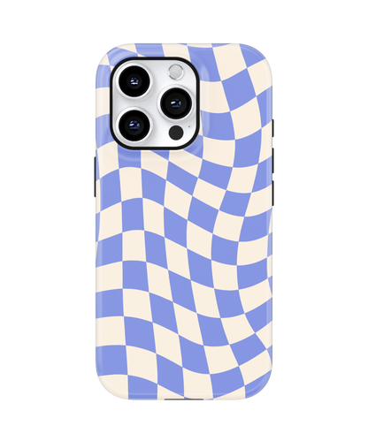 Bluebell Wavy Checkers II MagSafe Phone Case
