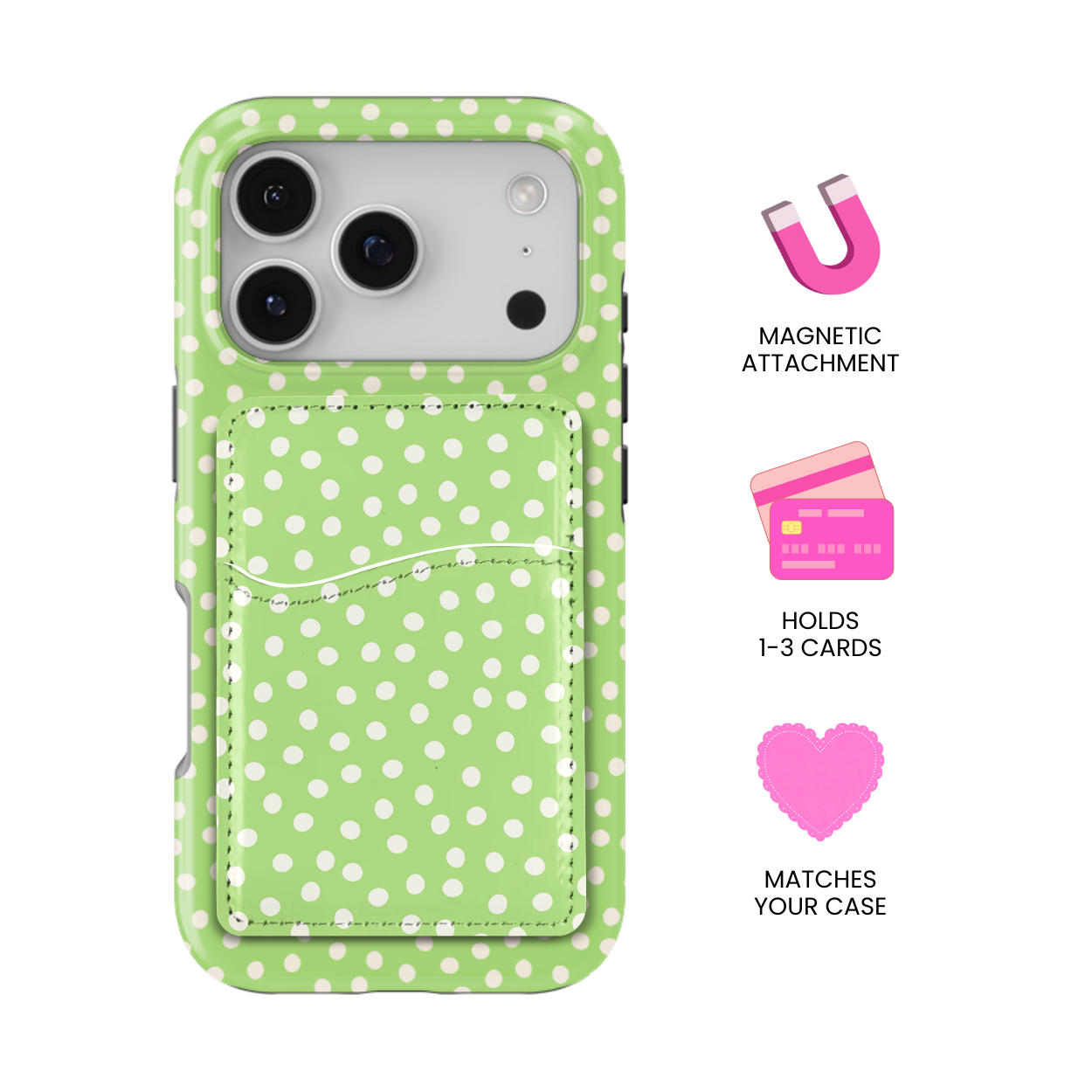 Katydid Dots MagSafe Card Holder