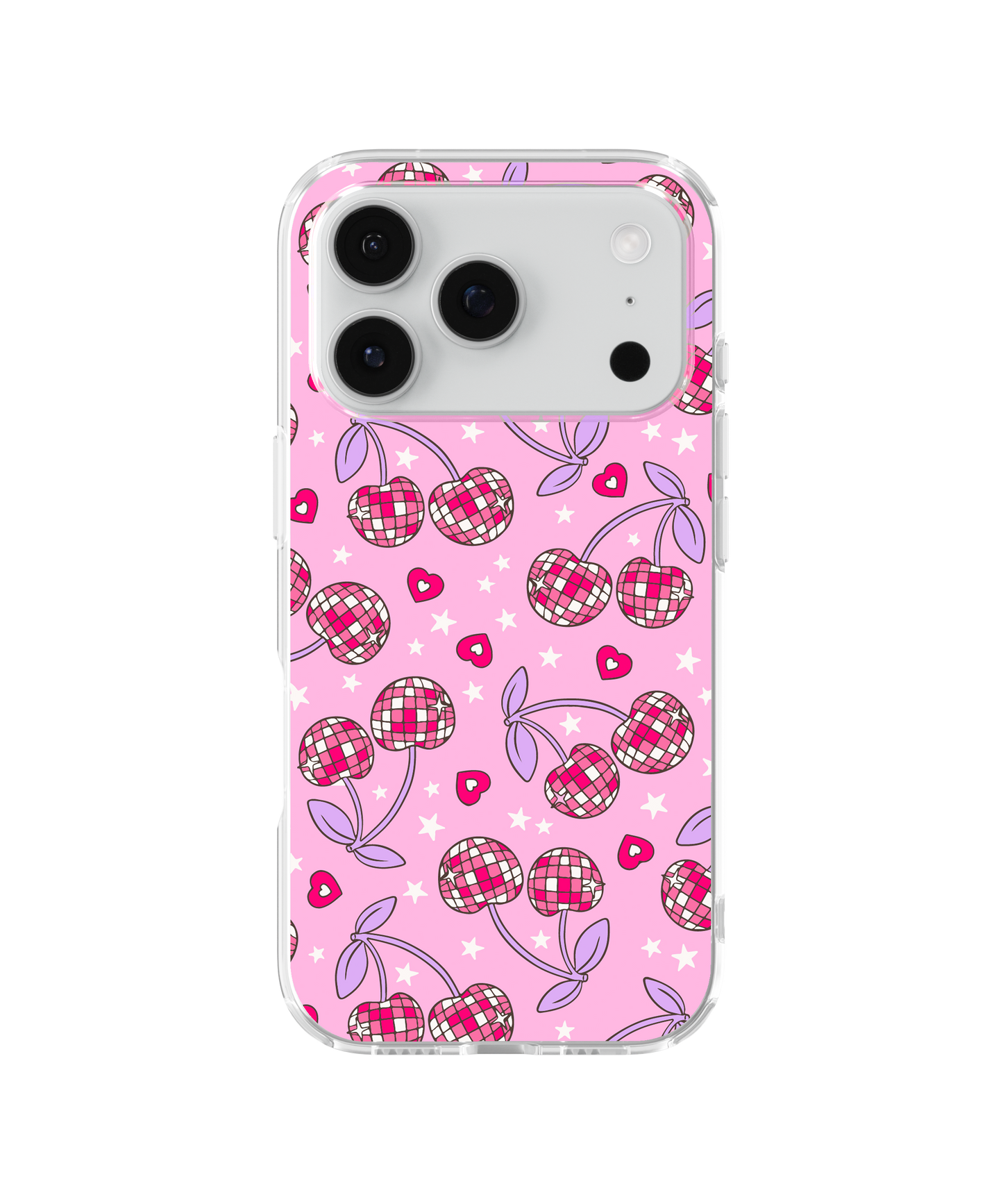 Pink & Purple Disco Cherries Clear Case Insert