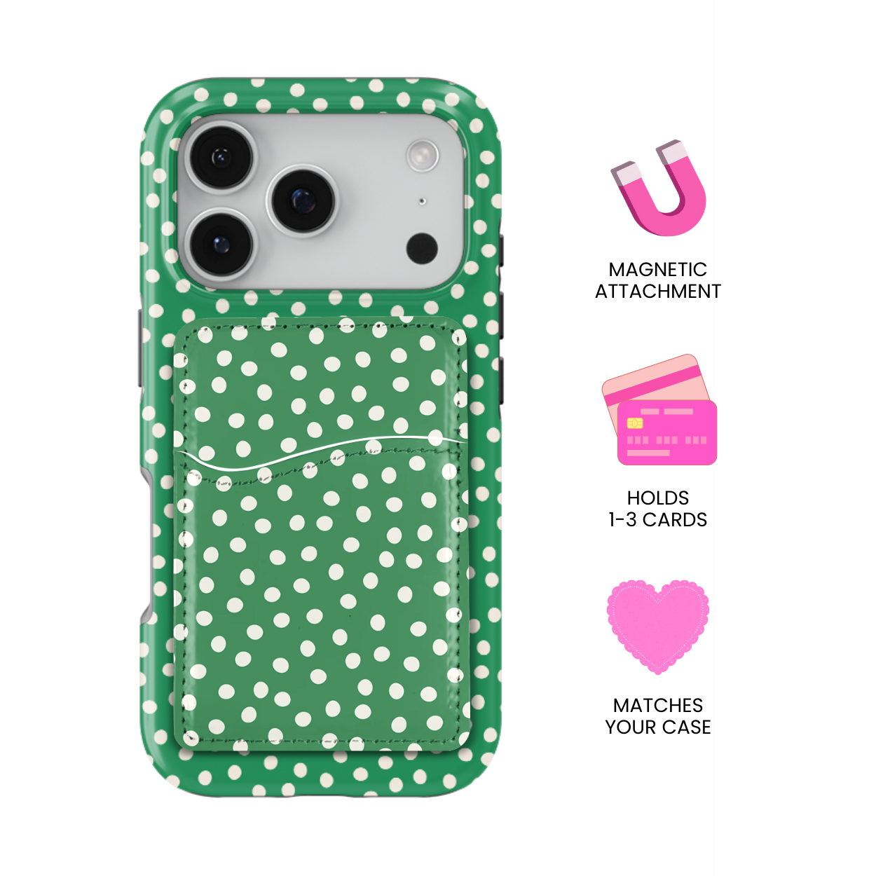 Emerald City Dots MagSafe Card Holder