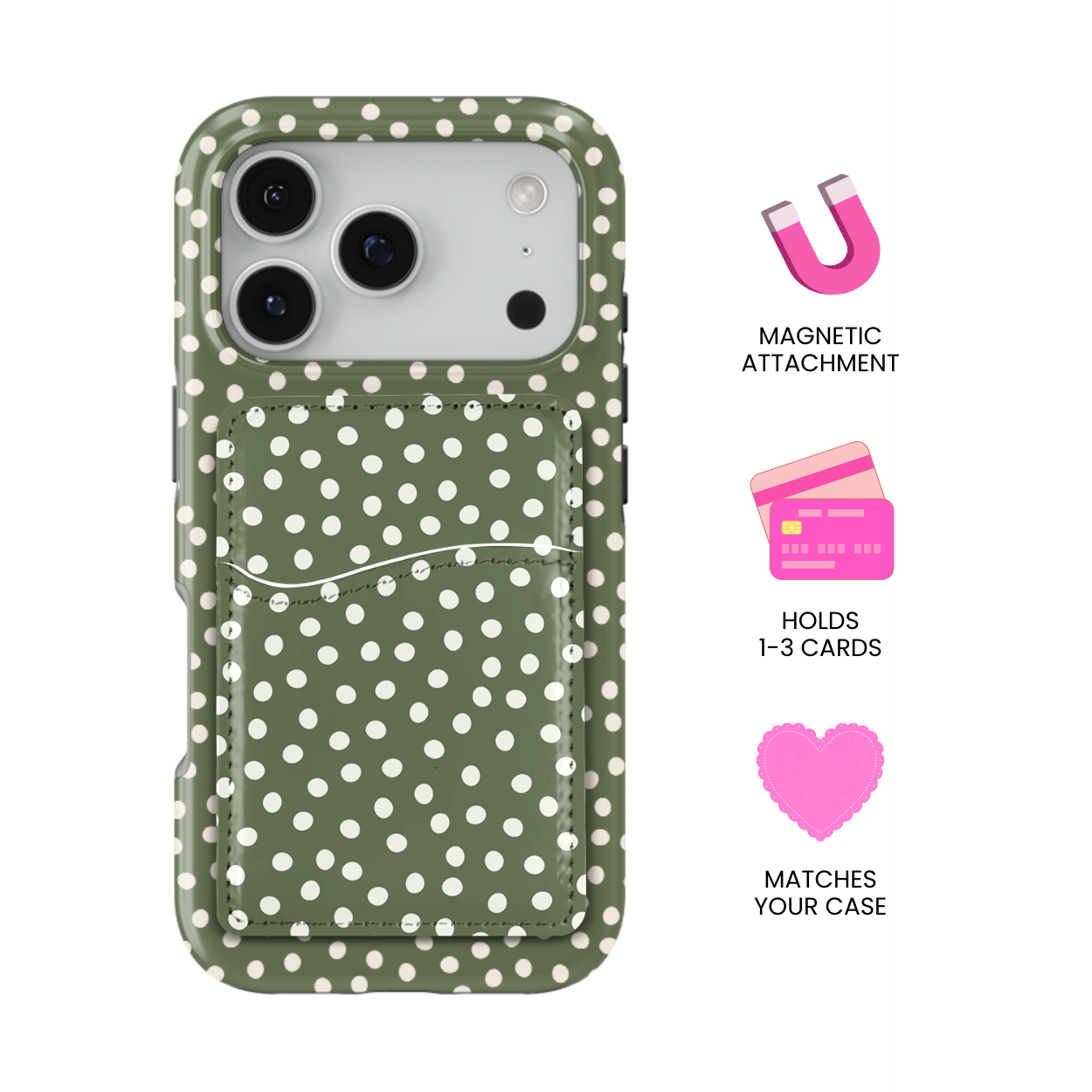 Moss Dots MagSafe Card Holder