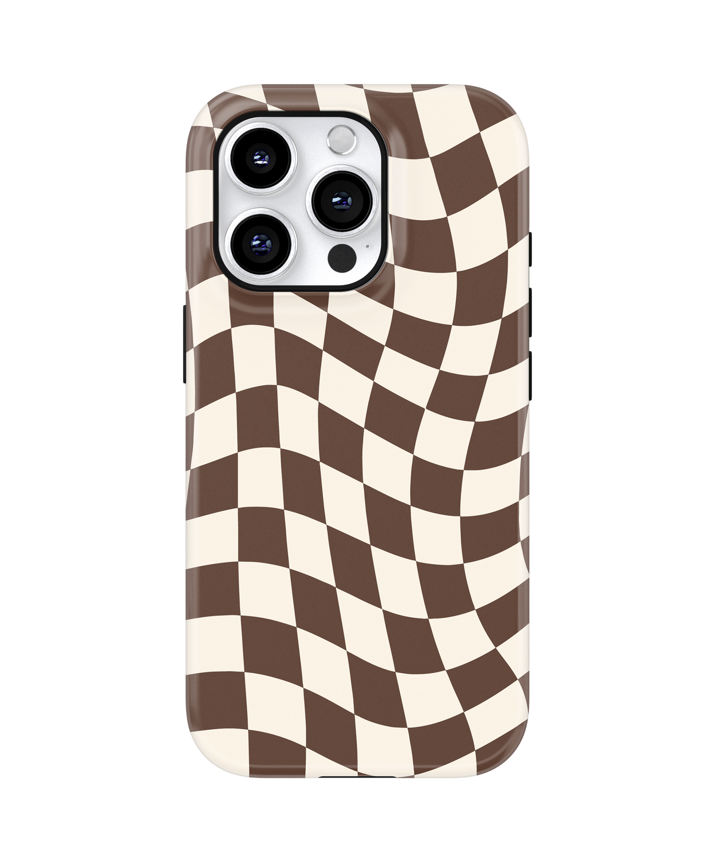 Espresso Wavy Checkers II MagSafe Phone Case