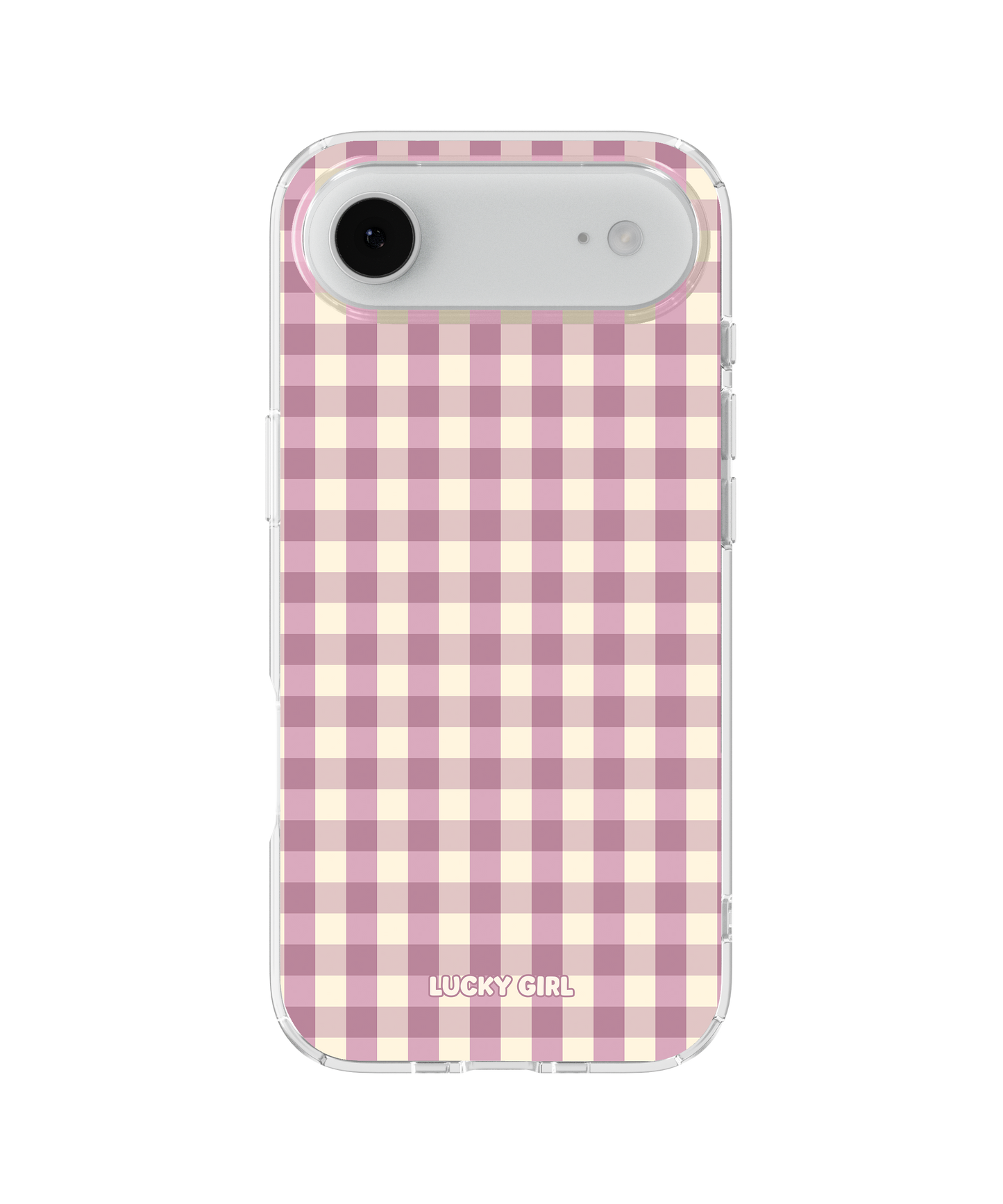 Plum Gingham Clear Case Insert