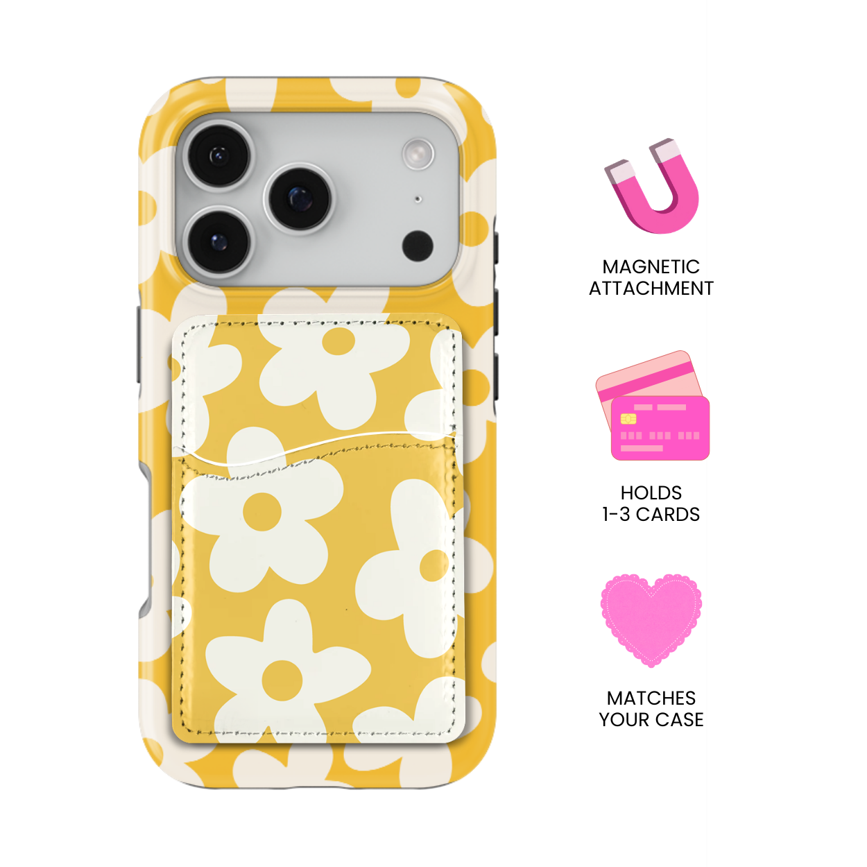 Sunny Big Blooms MagSafe Card Holder