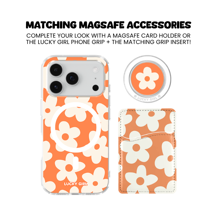 Tangerine Big Blooms Clear Case Insert