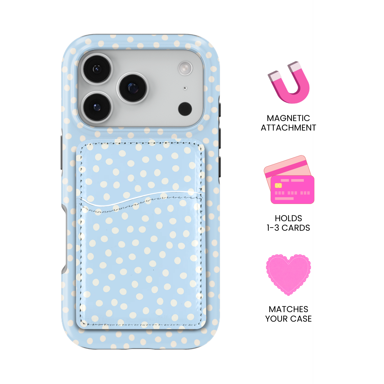 Cloud 9 Dots MagSafe Card Holder