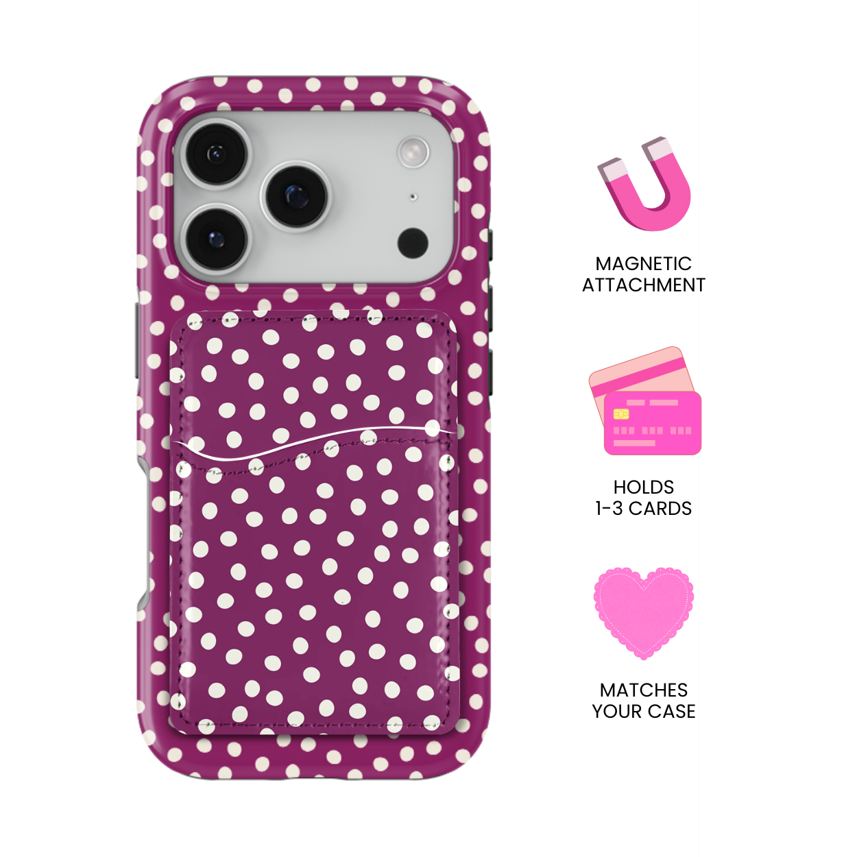 Velvet Dots MagSafe Card Holder