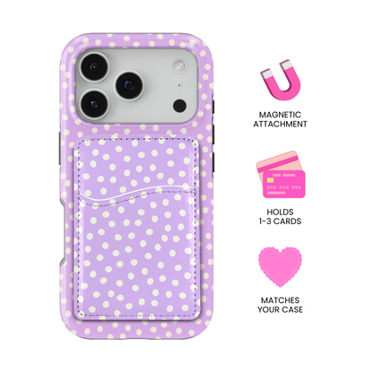 Lilac Dots MagSafe Card Holder