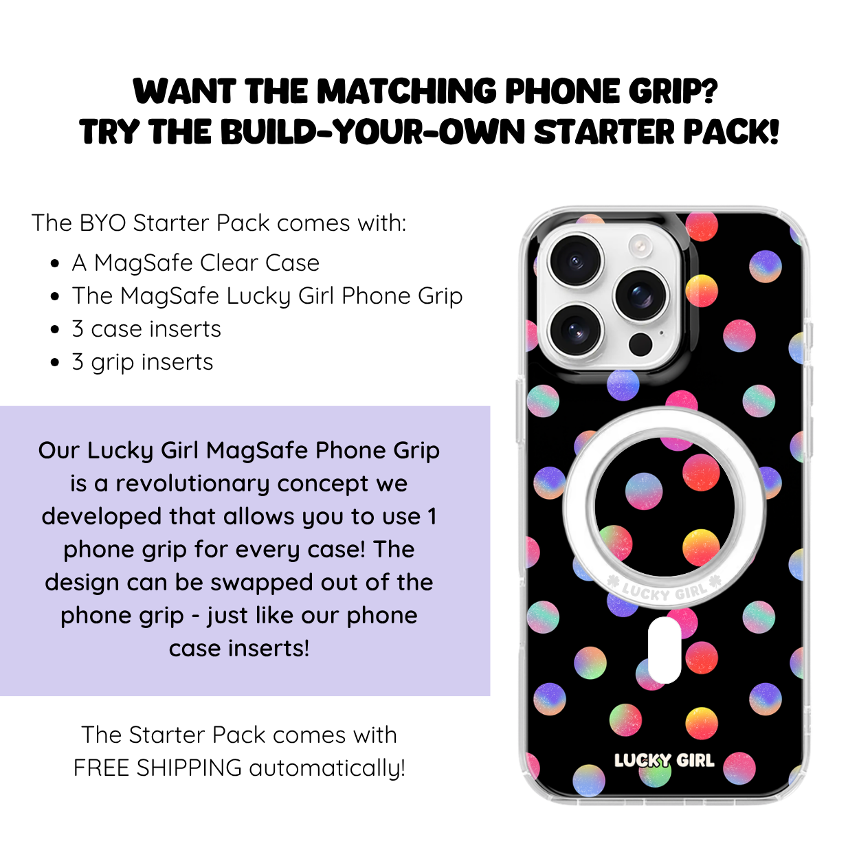 Ditzy Dots Clear Case Insert