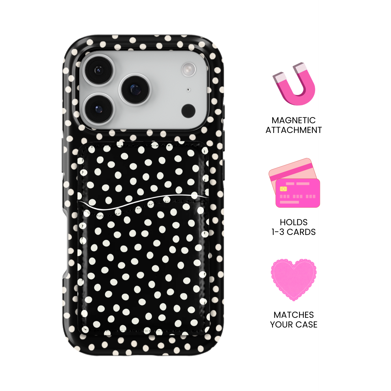Onyx Dots MagSafe Card Holder