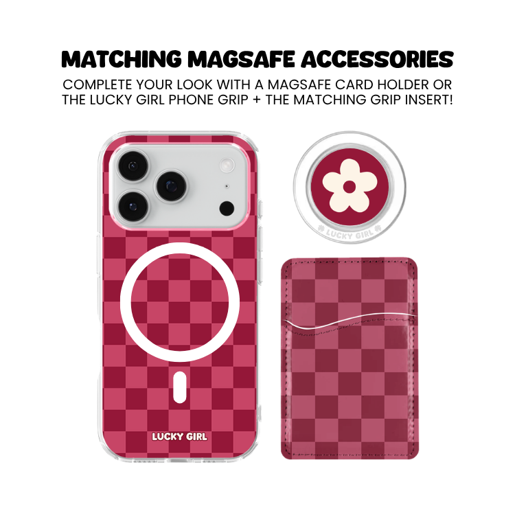 Black Cherry Checkers Clear Case Insert