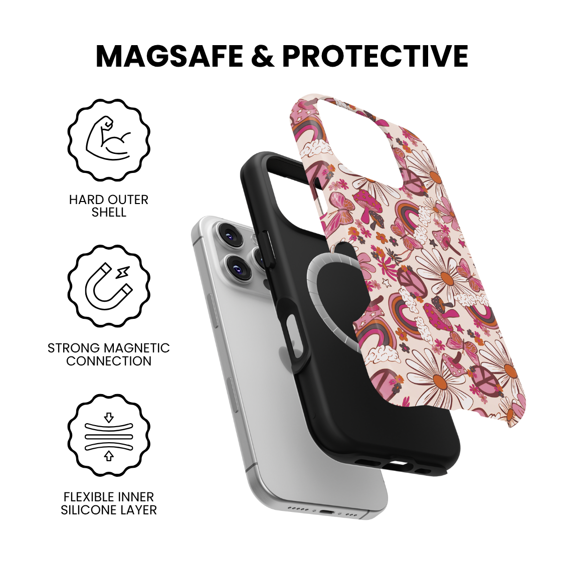 Cream Flower Child MagSafe Phone Case