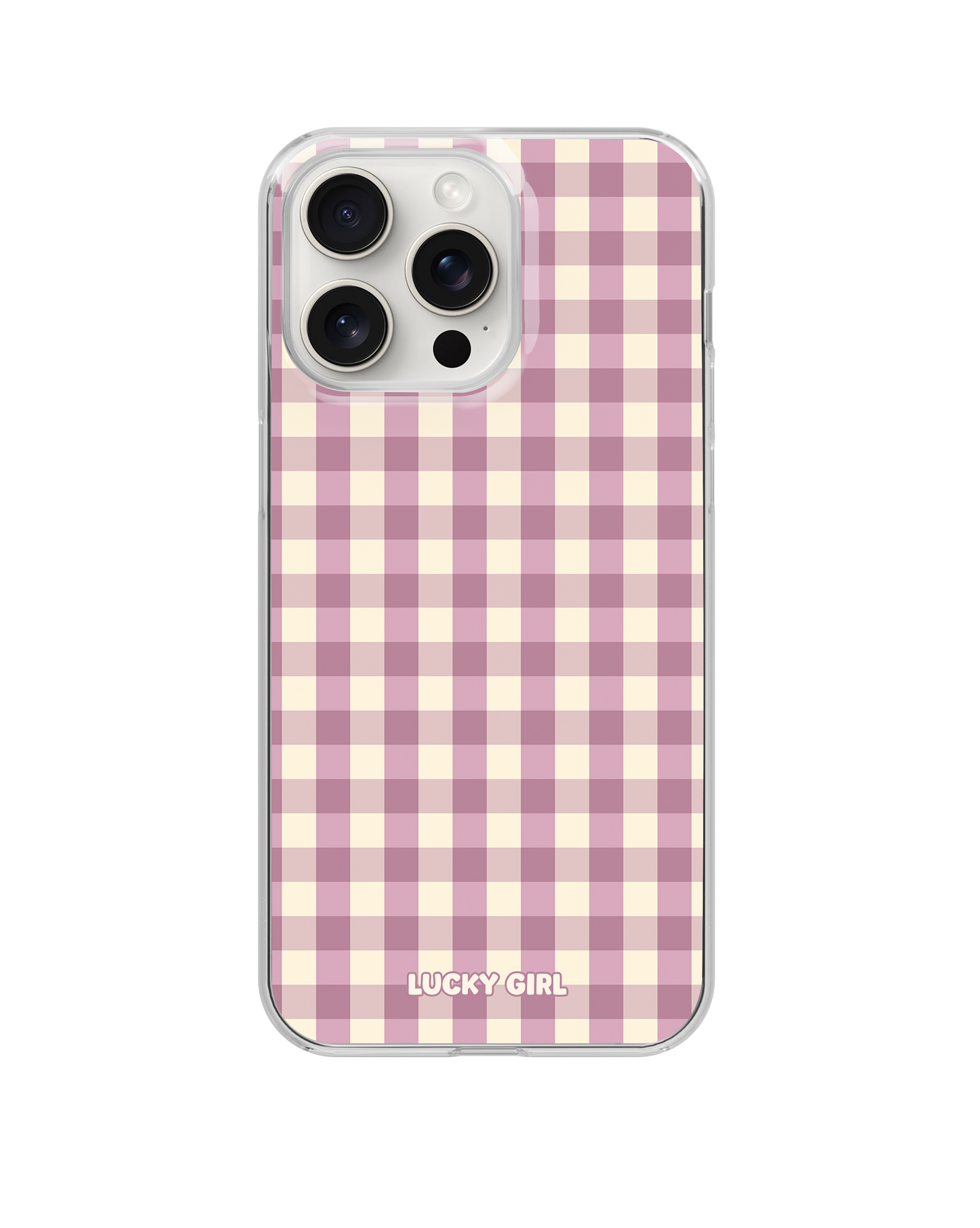 Plum Gingham Clear Case Insert